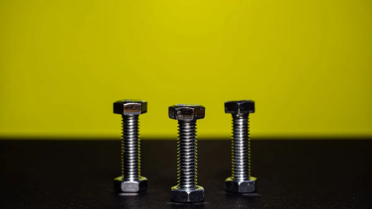 Steel anchor bolts ready for setting
